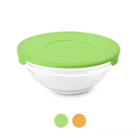 салатник ATMOSPHERE Handy 17см 0,9л с крышкой стекло, пластик микс цвета