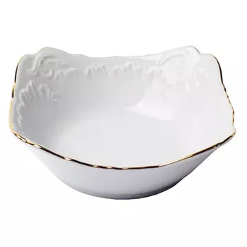 салатник CMIELOW Рококо Золотая отводка 14х14см 0,2л фарфор