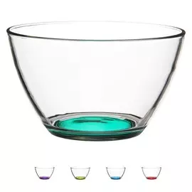 салатник Гладкий цветное дно 19см 2,5л стекло в ассортименте