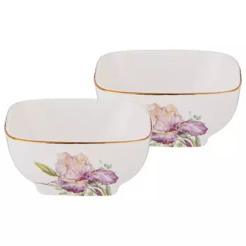 салатник LEFARD Irises 8см 0,25л квадратный фарфор