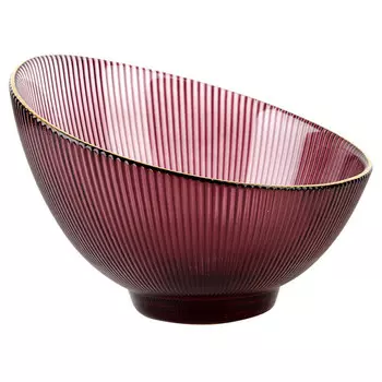 салатник NOUVELLE HOME Frost stripe 22см 1,55л стекло розовый