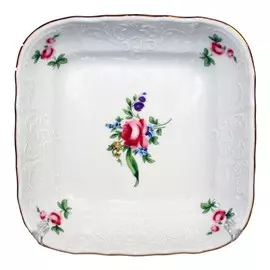 салатник THUN Bernadotte Мейсенский букет 25см 1,75л квадратный фарфор