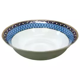 салатник THUN Cairo Сетка на синем, отводка платина 13см 0,21л круглый фарфор