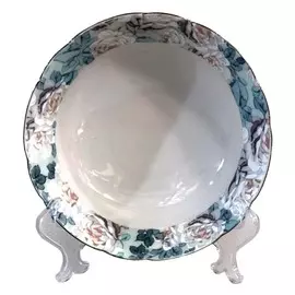 салатник THUN Роза Голубая роза, отводка платина 16см 0,5л круглый фарфор