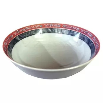 салатник THUN Яна Серый мрамор с розовым кантом 19см 0,6л фарфор