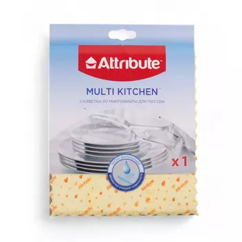 салфетка ATTRIBUTE Multi Kitchen 20х17см для посуды микрофибра бежевый