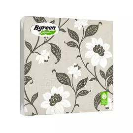 салфетки BGREEN Цветочный узор 3-слойные 33х33см 20шт