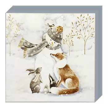 салфетки BOQUET Снеговик и его друзья 3-слойные 24х24см 25шт