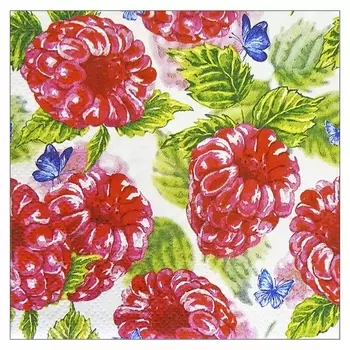 салфетки BOUQUET De Luxe Малинка 3-слойные 24х24см 25шт