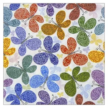 салфетки BOUQUET De Luxe Романтические бабочки 3-слойные 24х24см 25шт