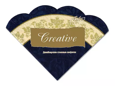 салфетки CREATIVE Синие с каймой 3-сл. 32х32см 12шт. круглые
