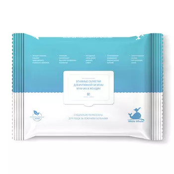 салфетки для интимной гигиены White Whale влажные 80шт