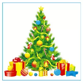 салфетки ГАРМОНИЯ ЦВЕТА Ёлки 1- сл. 24х24см 50шт