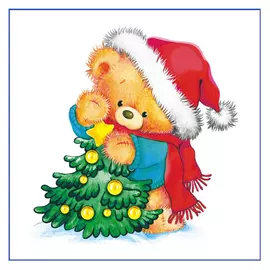 салфетки ГАРМОНИЯ ЦВЕТА Медвежонок 1-сл. 24х24см 50шт