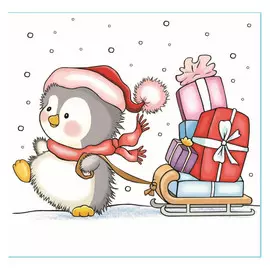 салфетки ГАРМОНИЯ ЦВЕТА Новогодняя почта 1- сл. 24х24см 50шт