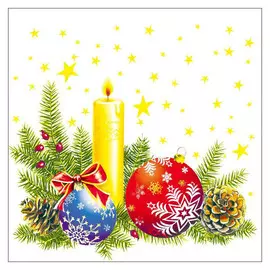 салфетки ГАРМОНИЯ ЦВЕТА Свеча 1-сл. 24х24см 50шт.