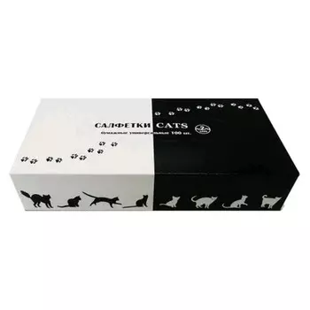 салфетки косметические Cats 100шт 2-слойные