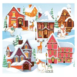 салфетки NEW LINE Домики 3-сл. 33х33см 20шт