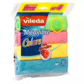 салфетки VILEDA Колорс 4шт 30х30см микрофибра
