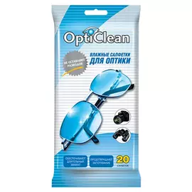 салфетки влажные OPTICLEAN для оптики 20шт