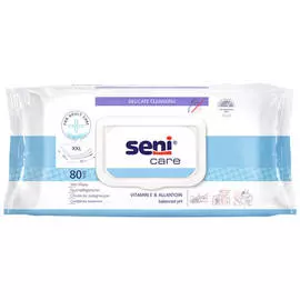 салфетки влажные SENI Care с витамином E и аллантоином 80шт