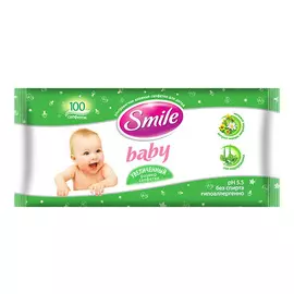 салфетки влажные Smile Baby с экстракт череды, соком подорожника