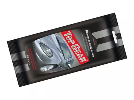салфетки влажные TOP GEAR для стекол 30шт