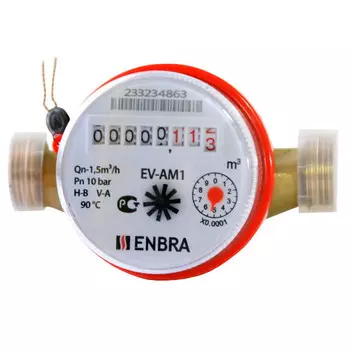 счетчик для воды универсальный ENBRA EV-AM1 DN15 110мм без сгонов