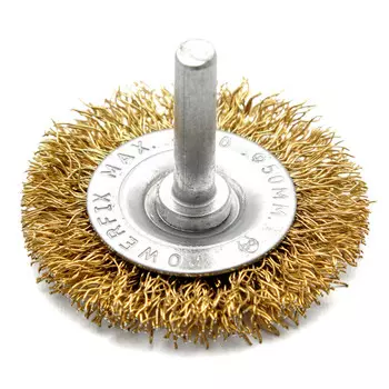 щетка для дрели VIRA 50 мм плоская с хвостовиком латунированная