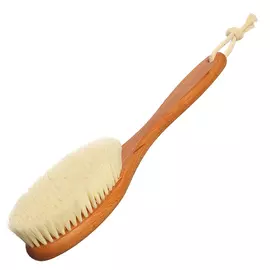 щетка для сухого массажа Экобраш 39х8х3см длинная ручка бук, искусственный ворс