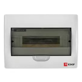 щит распределительный навесной на 18 модулей ЩРн-П-18 IP40 пластиковый белый дверь прозрачная