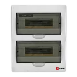 щит распределительный навесной на 24 модуля ЩРн-П-24 IP40 пластиковый белый дверь прозрачная