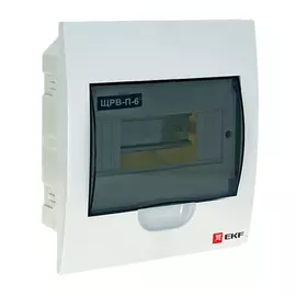 щит распределительный встраиваемый на 6 модулей ЩРВ-П-6 П-6 IP4 белый дверь прозрачная