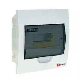 щит распределительный встраиваемый на 8 модулей ЩРв-П-8 IP40 пластиковый белый дверь прозрачная