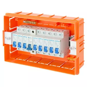 щит распределительный встраиваемый NILSON на 9 модулей IP40 черный/оранжевый