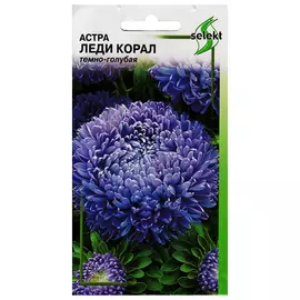 семена Астра Леди Коралл тёмно-голубая 35шт