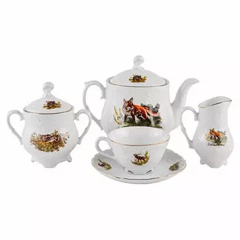 сервиз чайный CMIELOW Рококо Охота 6/15 1,1л 220мл фарфор