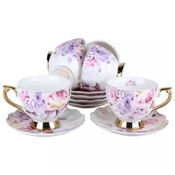 сервиз чайный KORALL Цветочная роскошь 6/12 230мл фарфор