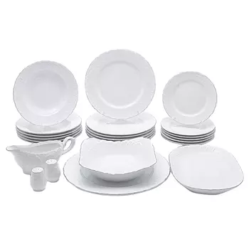 сервиз столовый CMIELOW Рококо Узор платина 6/24 фарфор