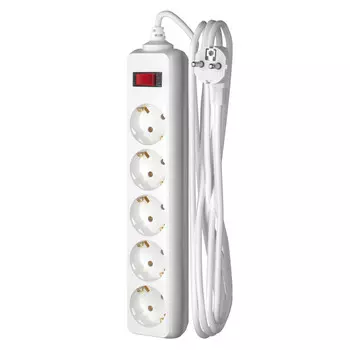 сетевой фильтр ФОТОН 2м 5 гнезд 10А с выключателем с/з белый