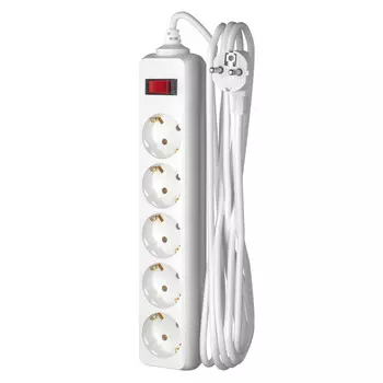 сетевой фильтр ФОТОН 3м 5 гнезд 10А с выключателем с/з белый