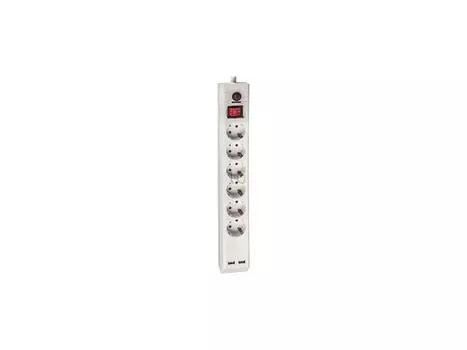 сетевой фильтр NAVIGATOR 71 864 NSP-USB-06-180-ESC 3x1 6 гнезд 1,8м белый