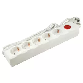 сетевой фильтр UNIEL 5 гнёзд 3м белый