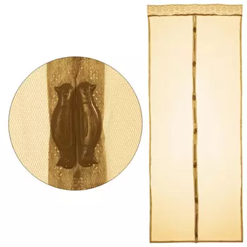 сетка противомоскитная РЫЖИЙ КОТ Птички 210х120см на магнитах коричневая