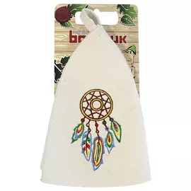 шапка для бани Ловец снов фетр с вышивкой