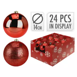 шар 140мм пластик красный дизайн в асс-те