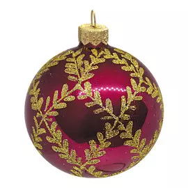 шар 65мм Веточка ромб стекло в асс-те