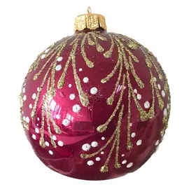 шар 65мм Заснеженная ветвь стекло в асс-те