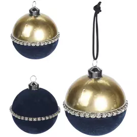 шар 80мм Бархатный стекло синий в асс-те