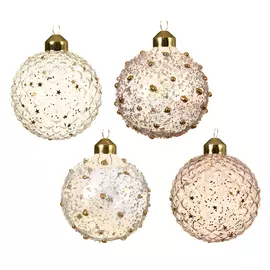 шар 80мм декоративный прозрачный бежевый в асс-те